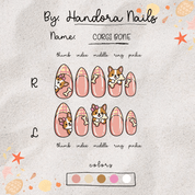 Corgi Bone full press-on nail set – sizes XS–L by Handora
