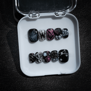 Cosmic Flutter press-on nails – design close-up by Handora