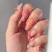 Cosmopolitan french tip nail design – handmade press-on nails by Handora