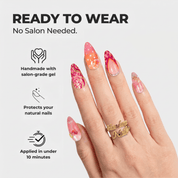Cosmopolitan press-on nails – design close-up by Handora