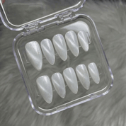 Crimson Aura press-on nails – design close-up by Handora