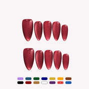 Crimson Aura red press-on nails by Handora
