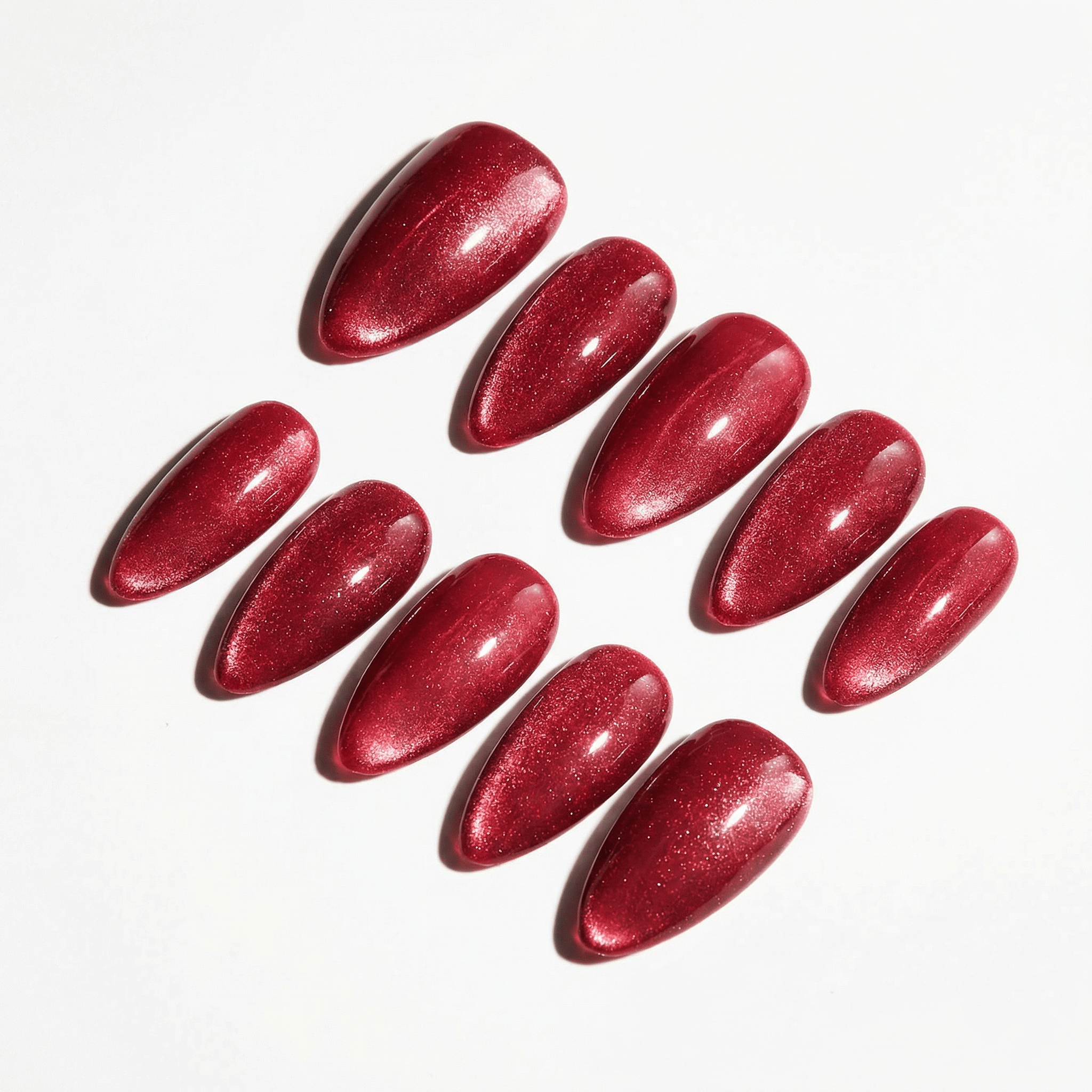 Crimson Aura full press-on nail set – sizes XS–L by Handora