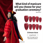 Crimson Aura press-on nails – hand-painted reusable gel set by Handora