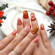 Crimson Joy nail design – handmade press-on nails by Handora