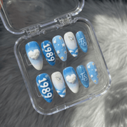 Crystal Skies crystal nail design – handmade press-on nails by Handora