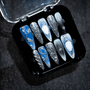 Cyber Aura gothic nail design – handmade press-on nails by Handora