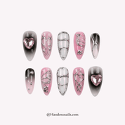 Cyber Heart 3d press-on nails by Handora