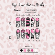 Cyber Punk press-on nails – design close-up by Handora