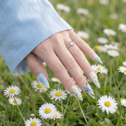Daisy Garden press-on nails – hand-painted reusable gel set by Handora