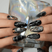 Dark Enchant press-on nails – hand-painted reusable gel set by Handora