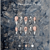 Diamond Glaze press-on nails – design close-up by Handora