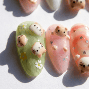 Dreamy Kittens salon-quality handmade press-on nails by Handora