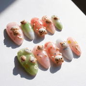 Dreamy Kittens press-on nails by Handora