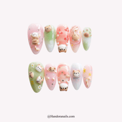 Dreamy Kittens kawaii press-on nails by Handora