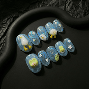 Duck Lagoon cute nail design – handmade press-on nails by Handora