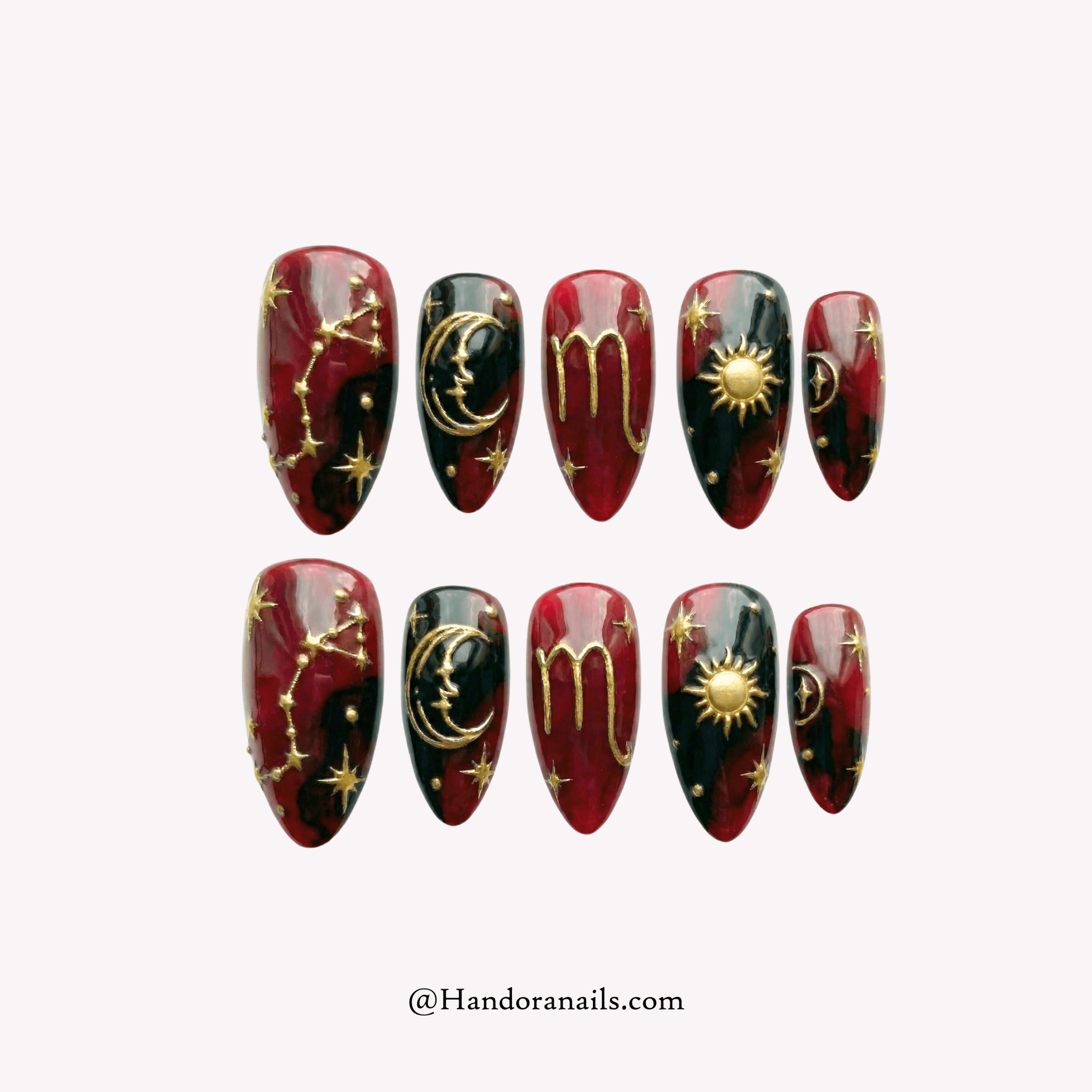 Eclipse Scorpio 3d press-on nails by Handora
