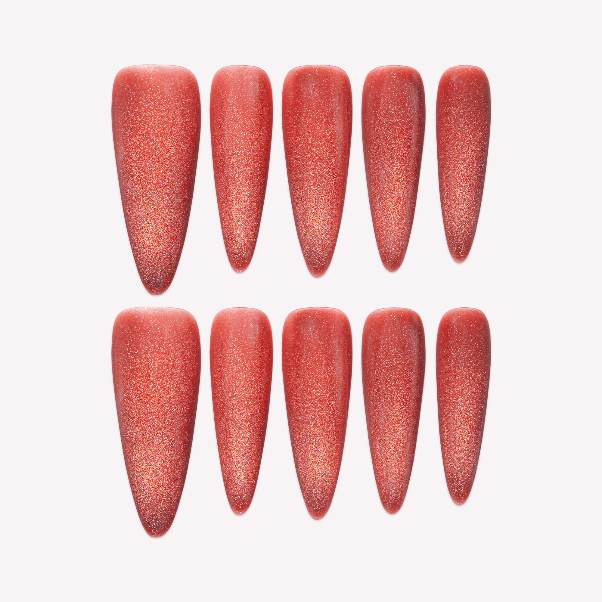 Emberveil black almond cat eye press-on nails by Handora