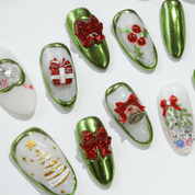 Emerald Noel green press-on nails by Handora
