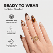 Espresso Martini press-on nails – design close-up by Handora