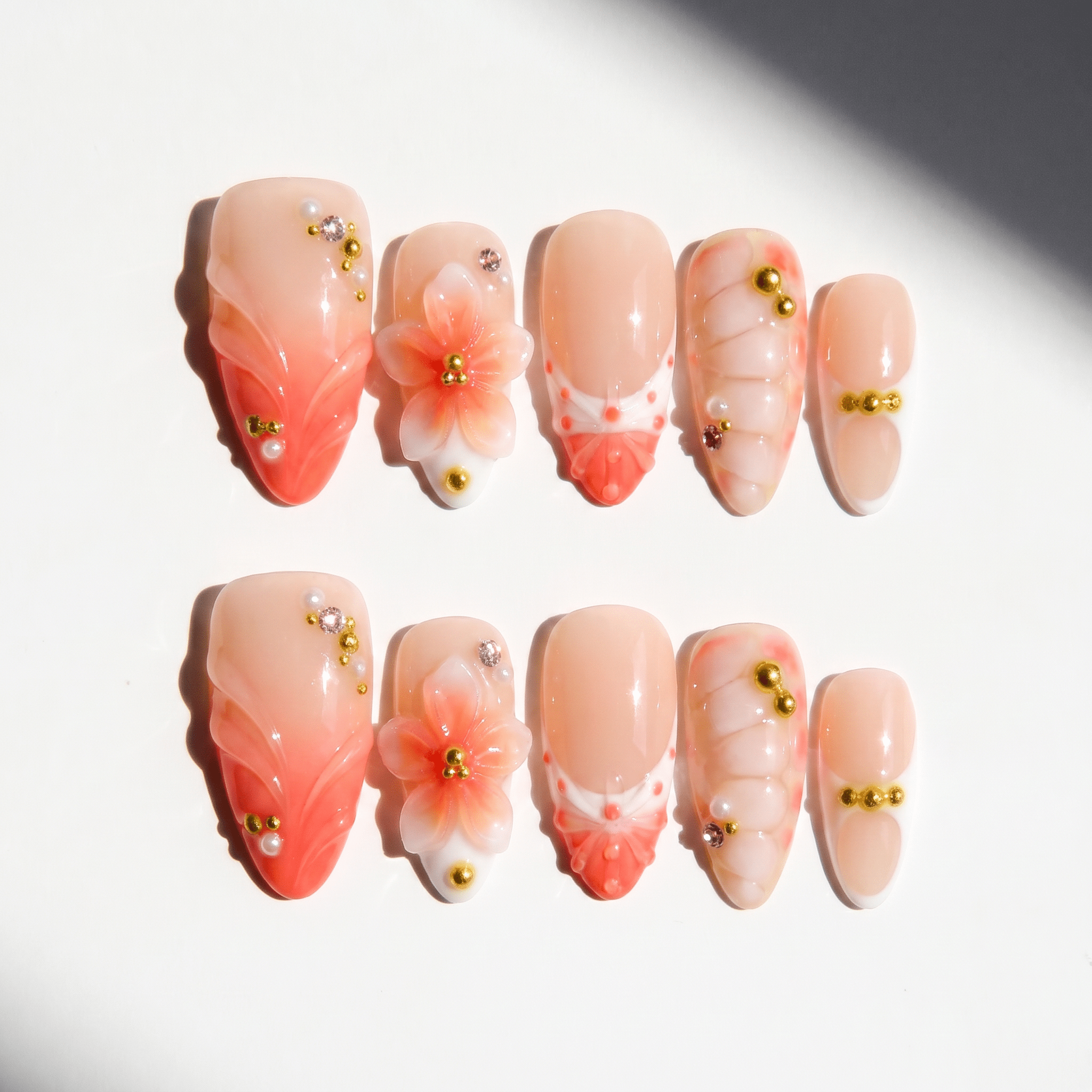 Eternal Bloom full press-on nail set – sizes XS–L by Handora