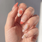 Eternal Bloom floral nail design – handmade press-on nails by Handora