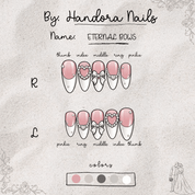 Eternal Bows press-on nails – design close-up by Handora