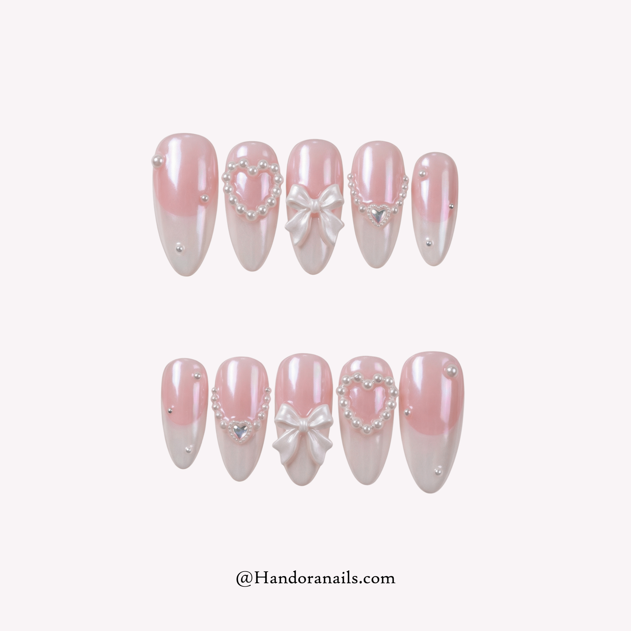 Eternal Bows 3d press-on nails by Handora