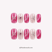 Exotic Tourmaline cat eye press-on nails by Handora