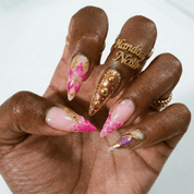 Floral Bijoux press-on nails – hand-painted reusable gel set by Handora