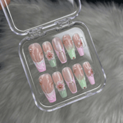 Floral Bloom floral nail design – handmade press-on nails by Handora