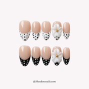 Floral Charm almond floral press-on nails by Handora
