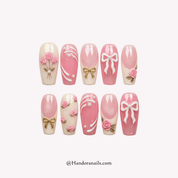 Floral Coquette floral press-on nails by Handora