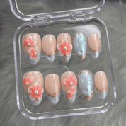 Floral Dewdrop full press-on nail set – sizes XS–L by Handora