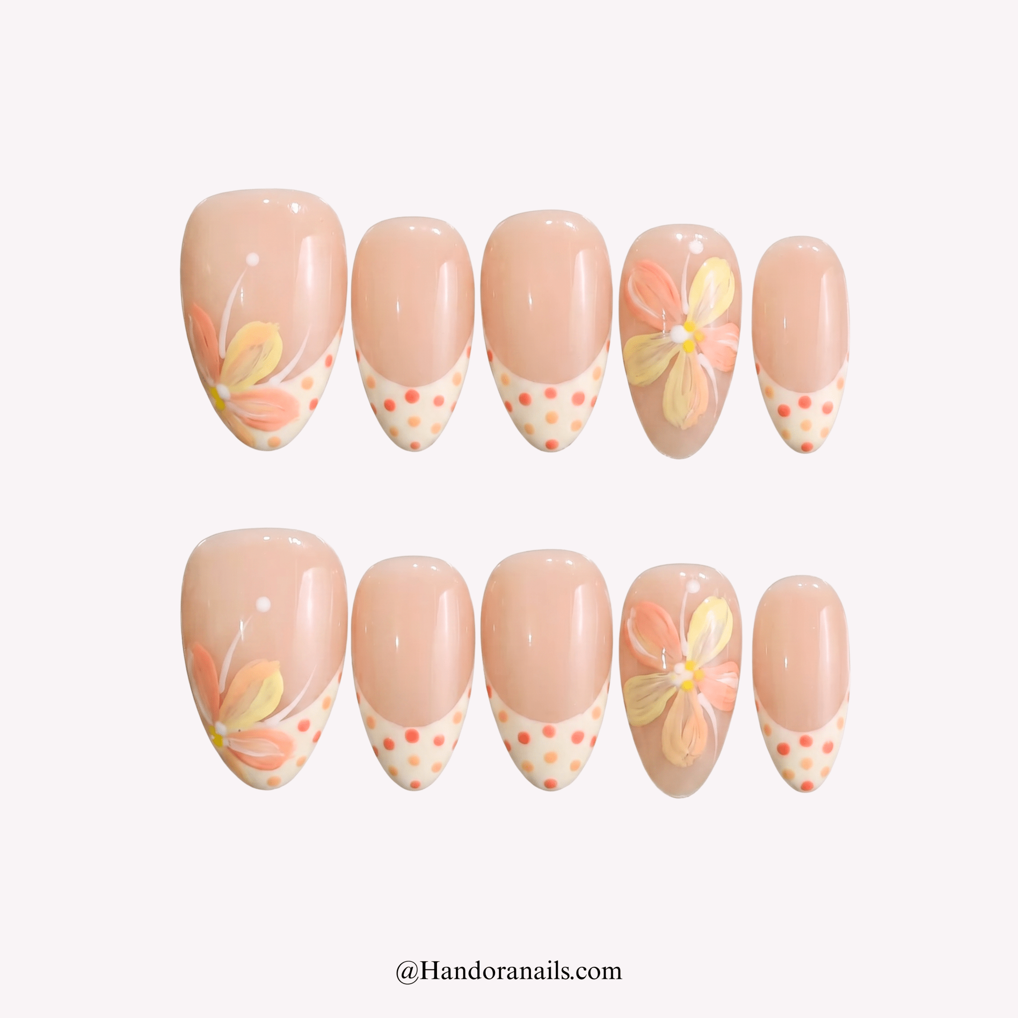 Floral Dots floral press-on nails by Handora