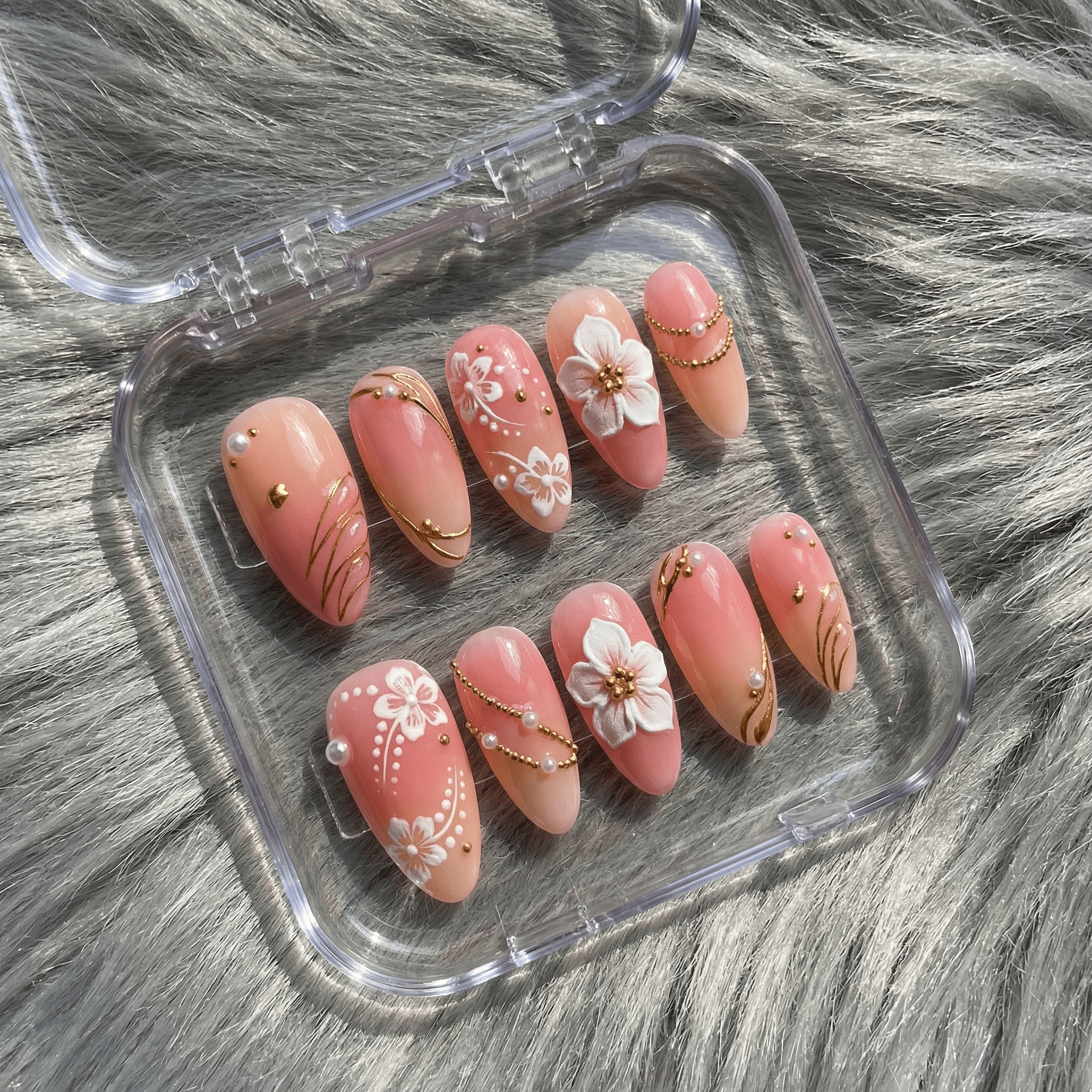 Floral Empress full press-on nail set – sizes XS–L by Handora