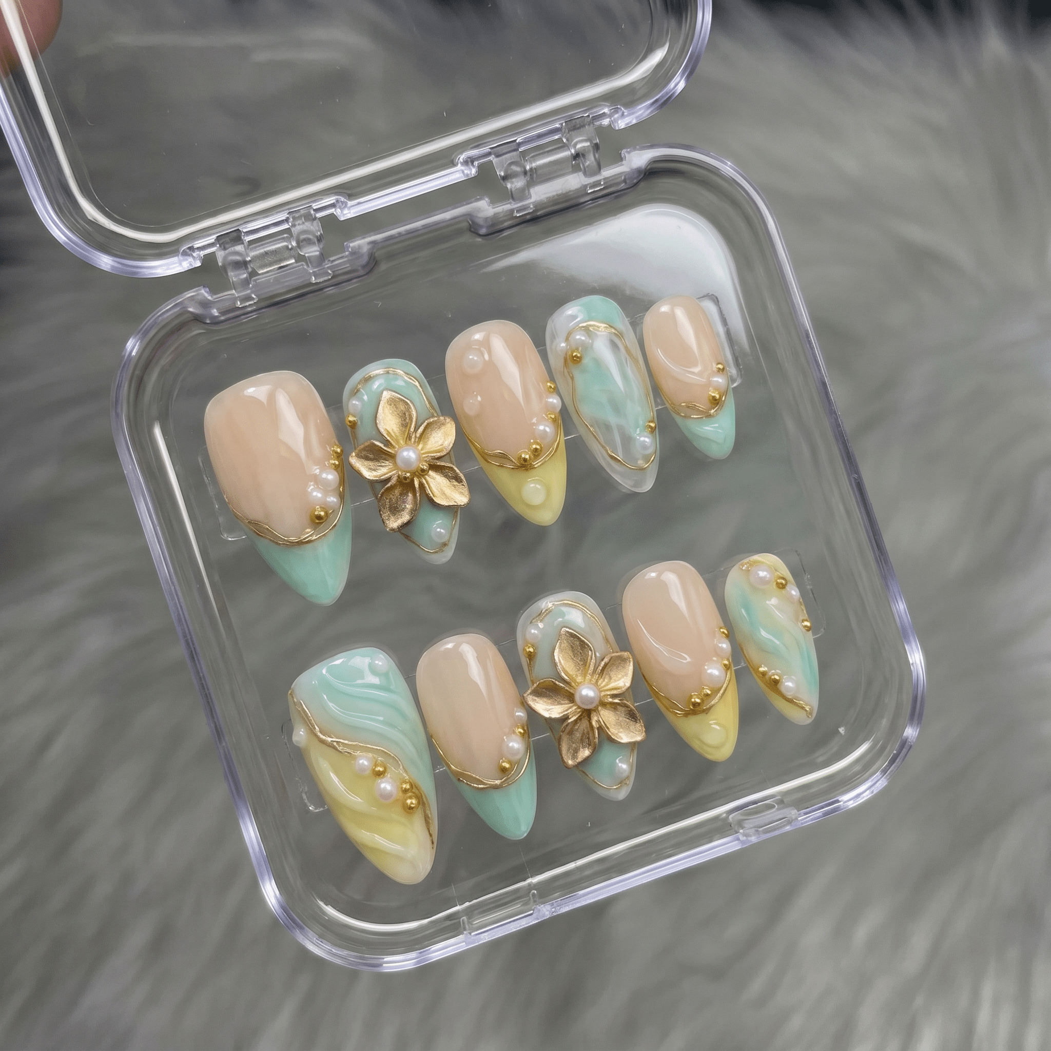 Floral Ethereal press-on nails by Handora