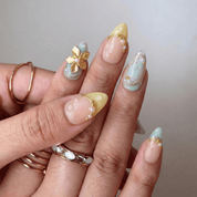 Floral Ethereal floral nail design – handmade press-on nails by Handora