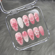 Floral Glaze full press-on nail set – sizes XS–L by Handora