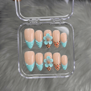 Floral Leopard press-on nails by Handora