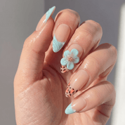 Floral Leopard floral nail design – handmade press-on nails by Handora