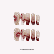 Floral Marble floral press-on nails by Handora
