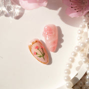 Floral Romance floral nail design – handmade press-on nails by Handora