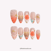Floral Serenity floral press-on nails by Handora