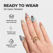 Floral Sorbet press-on nails – design close-up by Handora