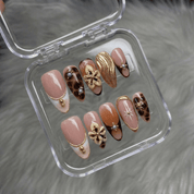 Floral Tortoise full press-on nail set – sizes XS–L by Handora