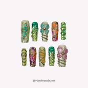 Floral Whimsy floral press-on nails by Handora