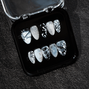 Fluid Ink nail design – handmade press-on nails by Handora