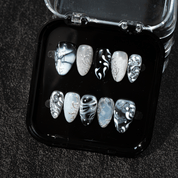 Fluid Ink press-on nails – hand-painted reusable gel set by Handora