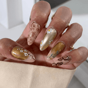 Forest Nymph floral nail design – handmade press-on nails by Handora